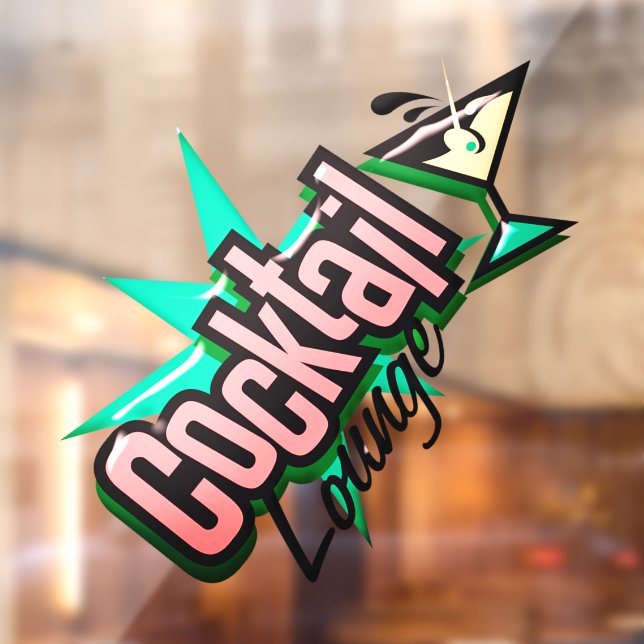 Autocollant Pour Fenêtre Cocktail lounge martini rétro bar du milieu du siè (Feuille 2)
