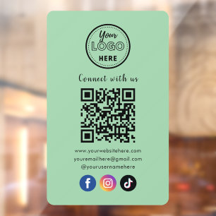 Autocollant Pour Fenêtre Code QR Connectez-vous avec nous sur les médias so
