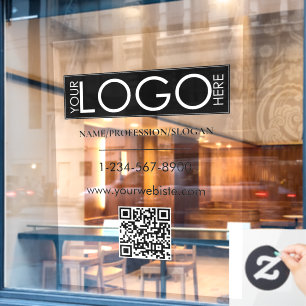 Autocollant Pour Fenêtre Code QR de la vitrine du logo de la société noire,