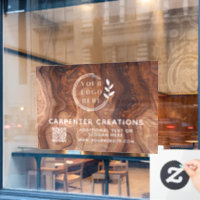 Code QR de logo de menuiserie en bois moderne élég