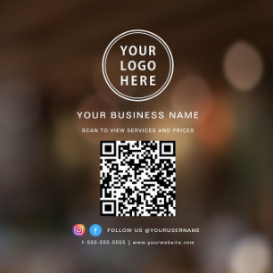 Autocollant Pour Fenêtre Code QR de logo d'entreprise