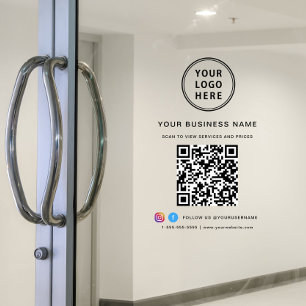 Autocollant Pour Fenêtre Code QR de logo d'entreprise