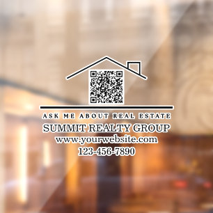 Autocollant Pour Fenêtre Code QR de marketing immobilier moderne