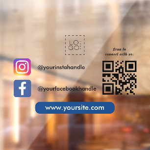 Autocollant Pour Fenêtre Code QR de médias sociaux de logo d'entreprise car