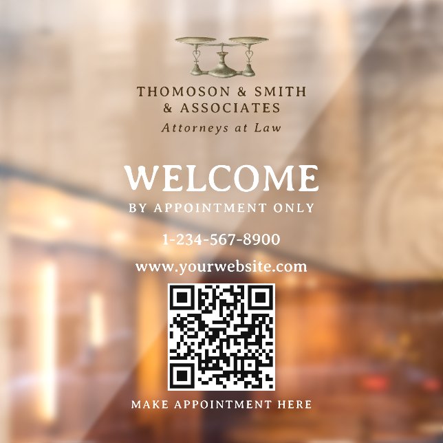 Autocollant Pour Fenêtre Code QR de rendez-vous uniquement pour avocat prof (Feuille 2)