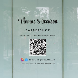 Autocollant Pour Fenêtre Code QR de signature stylisée pour le nom de l'ent
