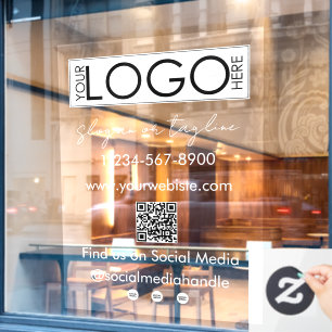 Autocollant Pour Fenêtre Code QR de vitrine de magasin de logo d'entreprise