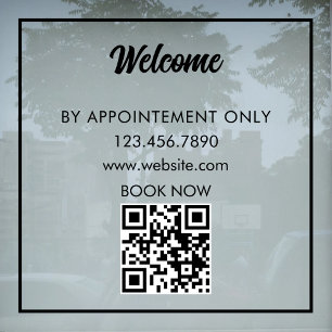 Autocollant Pour Fenêtre Code QR de vitrine personnalisé Heures d'ouverture