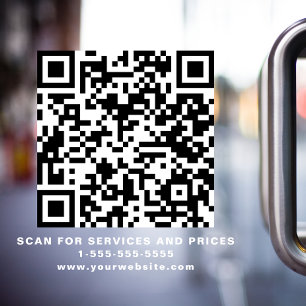 Autocollant Pour Fenêtre Code QR d'entreprise blanc