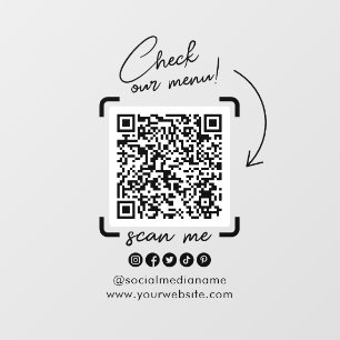 Autocollant Pour Fenêtre Code QR d'entreprise transparent personnalisé Médi
