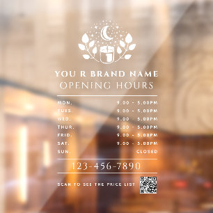 Autocollant Pour Fenêtre Code QR des heures d'ouverture de la boutique de b