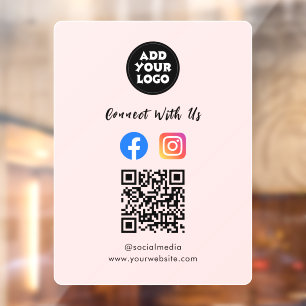 Autocollant Pour Fenêtre Code QR des médias sociaux   Instagram & Facebook