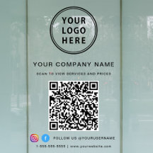 Code QR du logo de l'entreprise sur les médias soc