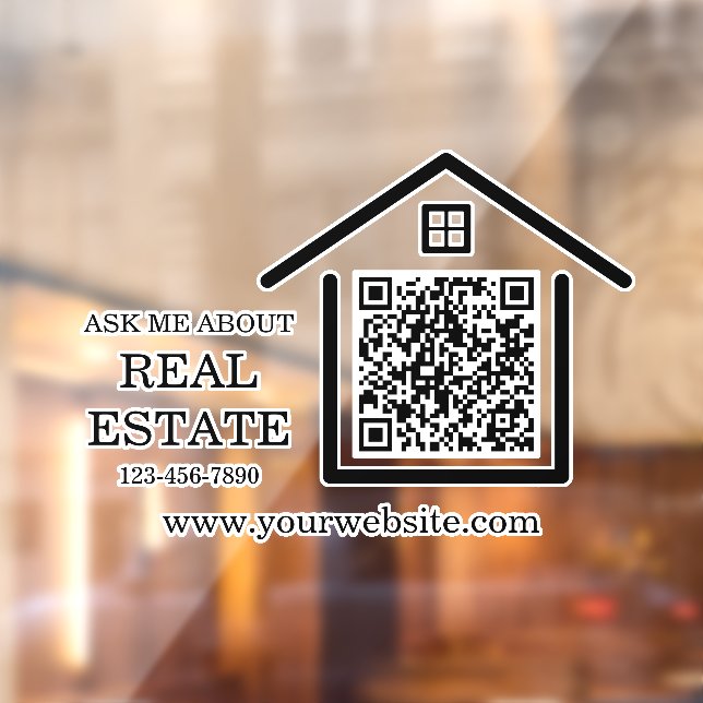 Autocollant Pour Fenêtre Code QR du marketing immobilier moderne (Feuille 2)