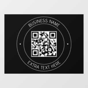 Autocollant Pour Fenêtre Code QR et texte modifiable Noir et blanc