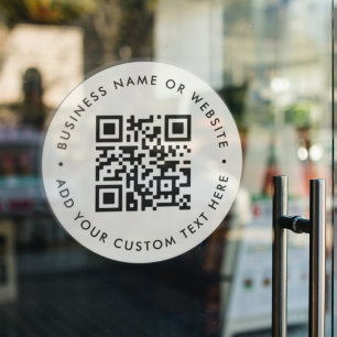 Autocollant Pour Fenêtre Code QR Fenêtre ronde grise professionnelle