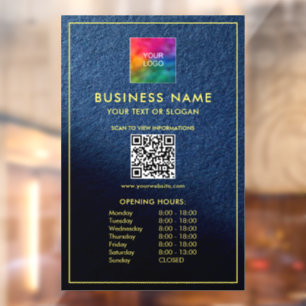 Autocollant Pour Fenêtre Code QR Heures d'ouverture Téléchargement personna