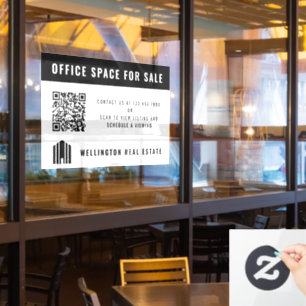 Autocollant Pour Fenêtre Code QR Immobilier à Vendre Noir Blanc