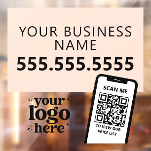 Autocollant Pour Fenêtre Code QR Logo de l'entreprise Moderne minimaliste r