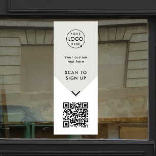 Autocollant Pour Fenêtre Code QR   Logo d'entreprise Promotions modernes