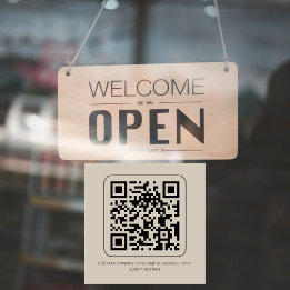 Autocollant Pour Fenêtre Code QR Minimal Texte Personnalisé Crème Vanille P