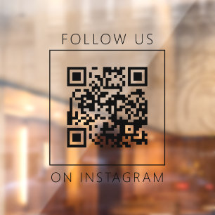 Autocollant Pour Fenêtre Code QR minimaliste Suivez-nous sur Instagram