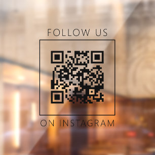 Autocollant Pour Fenêtre Code QR minimaliste Suivez-nous sur Instagram