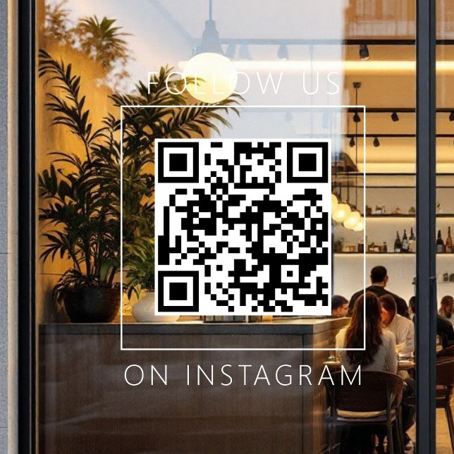 Autocollant Pour Fenêtre Code QR minimaliste Suivez-nous sur Instagram (Créateur téléchargé)