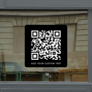 Autocollant Pour Fenêtre Code QR   Moderne Black Style Scannable