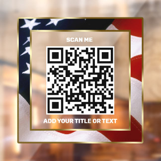 Autocollant Pour Fenêtre Code QR moderne drapeau USA affaires scannable