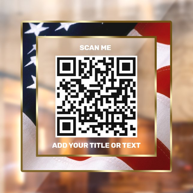 Autocollant Pour Fenêtre Code QR moderne drapeau USA affaires scannable (Feuille 2)