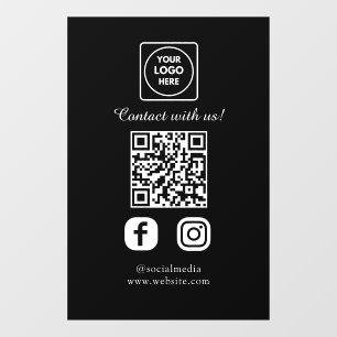 Autocollant Pour Fenêtre Code QR noir personnalisé   Affichage sur les rése
