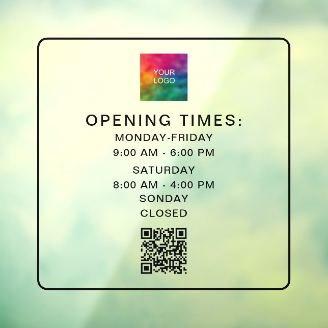 Autocollant Pour Fenêtre Code QR numérisable Heures d'ouverture Télécharger (Feuille 3)