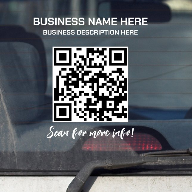 Autocollant Pour Fenêtre Code QR Opaque Voiture de société Camion (Créateur téléchargé)