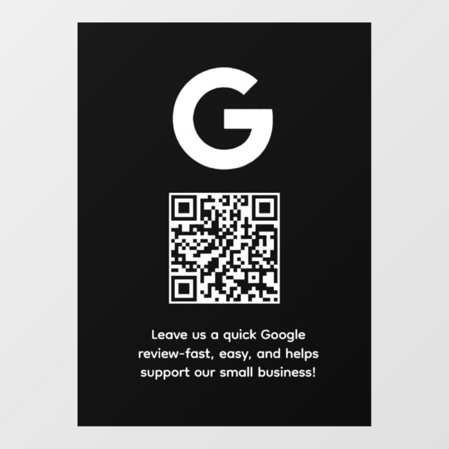 Autocollant Pour Fenêtre Code QR personnalisé | Affichage des avis Google p (Feuille)