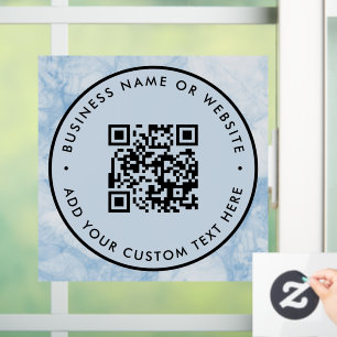 Autocollant Pour Fenêtre Code QR   Rond scannable minimaliste pour entrepri