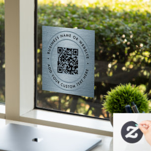 Autocollant Pour Fenêtre Code QR   Rond scannable minimaliste pour entrepri