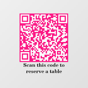 Autocollant Pour Fenêtre Code QR rose chaud Réservation de table
