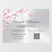 Code QR | Salon Rose Argent Fleur de Cerisier
