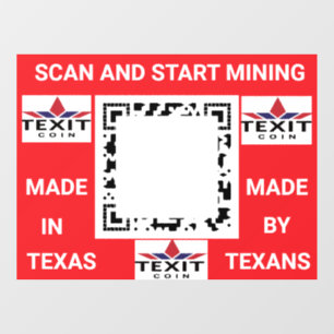 Autocollant Pour Fenêtre Code QR TeXit Coin 24" x 30"