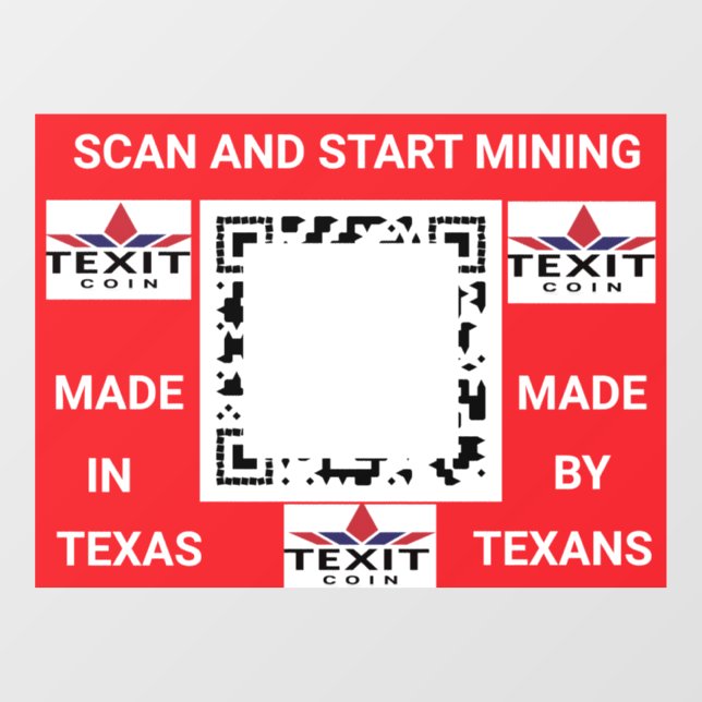 Autocollant Pour Fenêtre Code QR TeXit Coin 24" x 30" (Feuille)