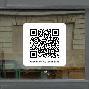Autocollant Pour Fenêtre Code QR   Votre Texte Moderne Minimaliste Simple B