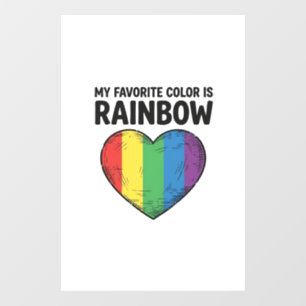 Autocollant Pour Fenêtre Cœur Arc-en-ciel Gravure Vintage Couleur Préférée