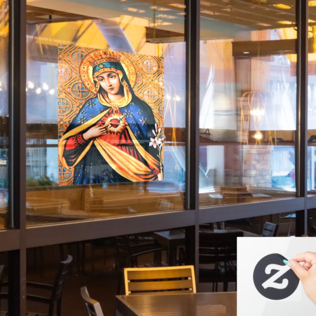 Autocollant Pour Fenêtre Coeur immaculé de Marie (Fenêtre du restaurant)