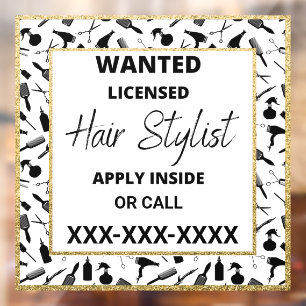 Autocollant Pour Fenêtre Coiffeuse licenciée voulue Personnaliser Paillette
