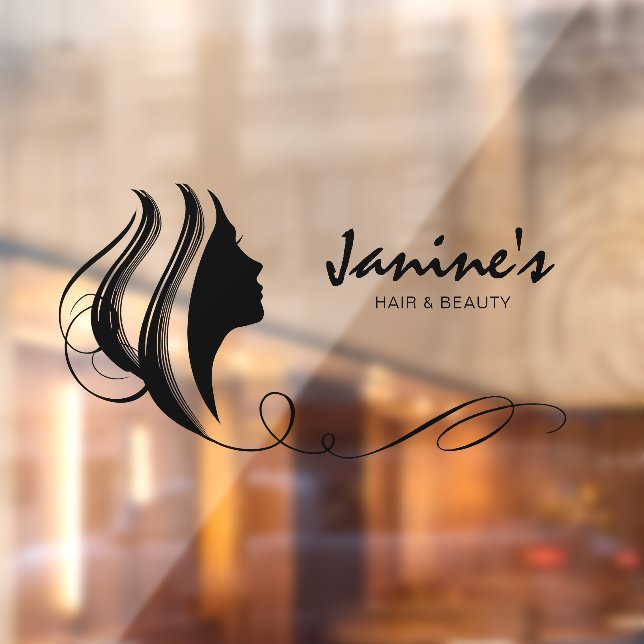 Autocollant Pour Fenêtre Coiffure & Beauté Silhouette Noir ID873 Autocollan (Feuille 2)