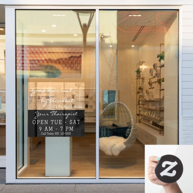 Autocollant Pour Fenêtre Coiffure Salon de beauté Ouvrir la fenêtre (Vitrine du magasin)