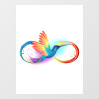 Colibri arc-en-ciel avec symbole Infinity