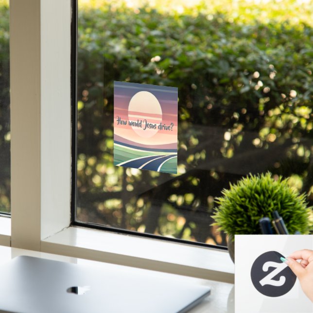 Autocollant Pour Fenêtre Comment Jésus conduirait-il ? (Bureau)