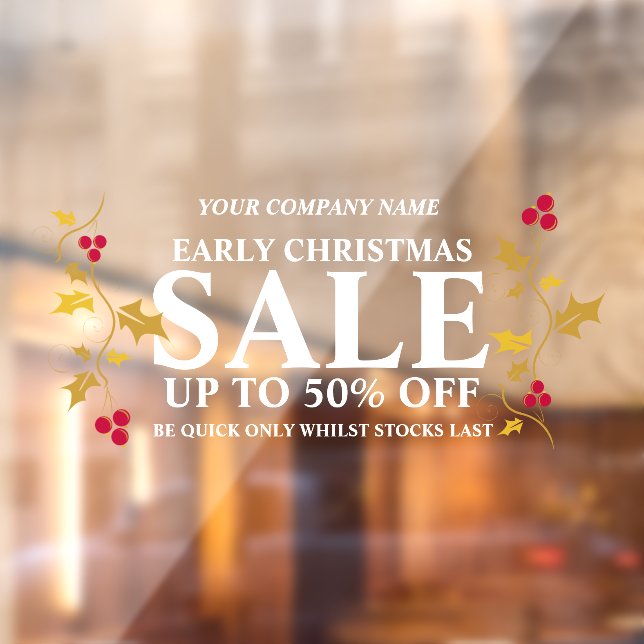 Autocollant Pour Fenêtre Commerce de détail boutique début Noël vente (Feuille 2)